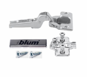 Комплект полунакладной петли Blum Modul 100° никель под саморезы, с пружиной арт.P003 Комплект полунакладной петли Blum Modul 100° никель под саморезы, с пружиной арт.P003