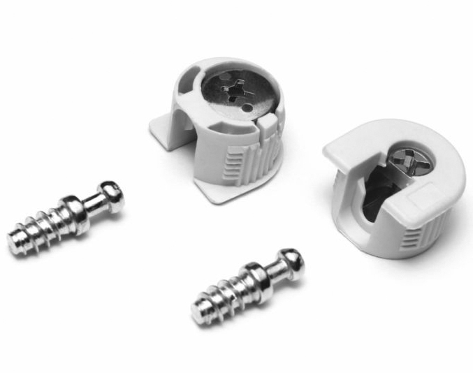 Стяжка B-fix ST01/49/3/GR/01 белая (эксцентрик D20 + шток) Стяжка B-fix ST01/49/3/GR/01 белая (эксцентрик D20 + шток)